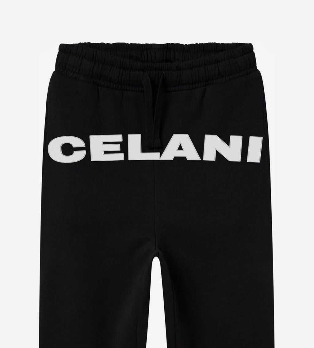 Logo Wide Sweat Pants Black