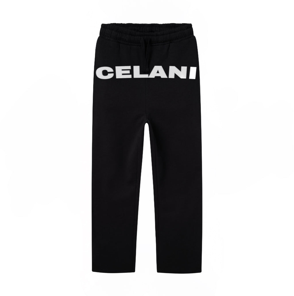 Logo Wide Sweat Pants Black